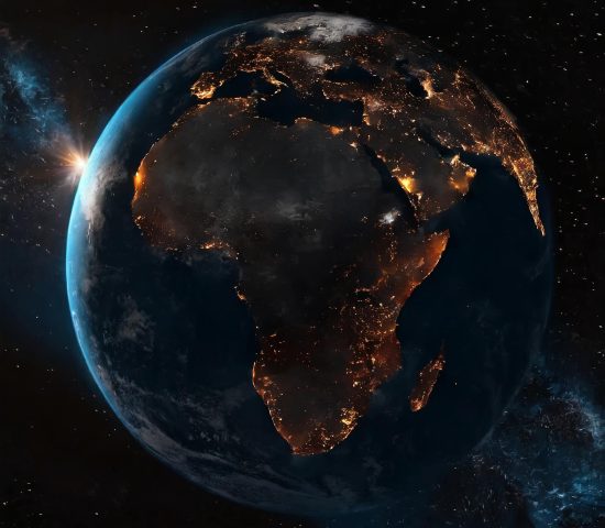 Firefly earth from space - Africa in the night. darker 97106